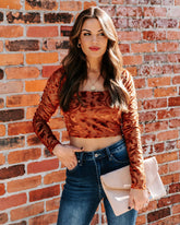 Elio Velvet Burnout Crop Top